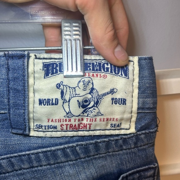 Vintage True Religion multi stitch logo straight blue jeans - Picture 3 of 14
